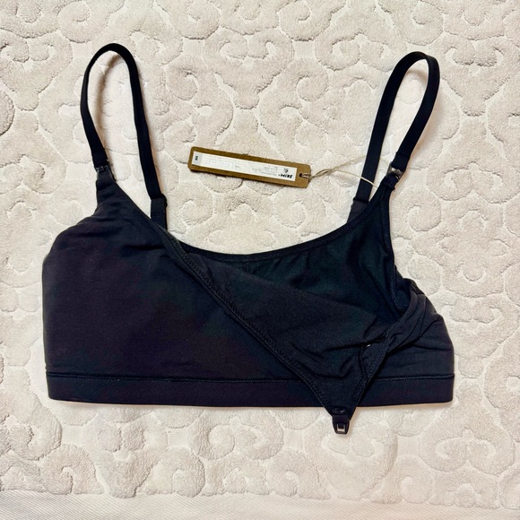 NWT Skims Fits Everybody Maternity Pumping Scoop Bralette Onyx S - Picture 2 of 8
